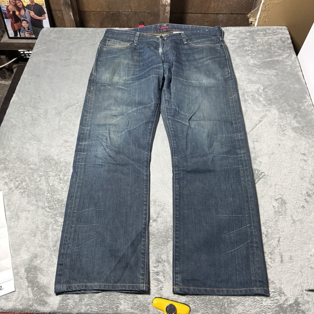 VTG Y2K Levis "red" Slim Straight BootCut Mens Jeans‎ Size 36x32 (37x29.5)
